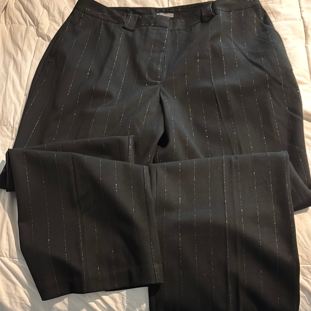 Women’s Metallic Black Pinstripe Pants